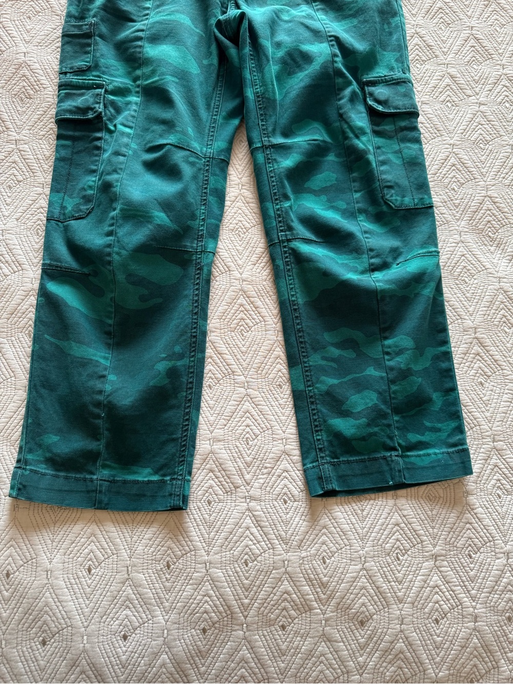 Anthropologie Austin Cargo Trousers Pants Camo Dark Turquoise Size 27 - Picture 7 of 16